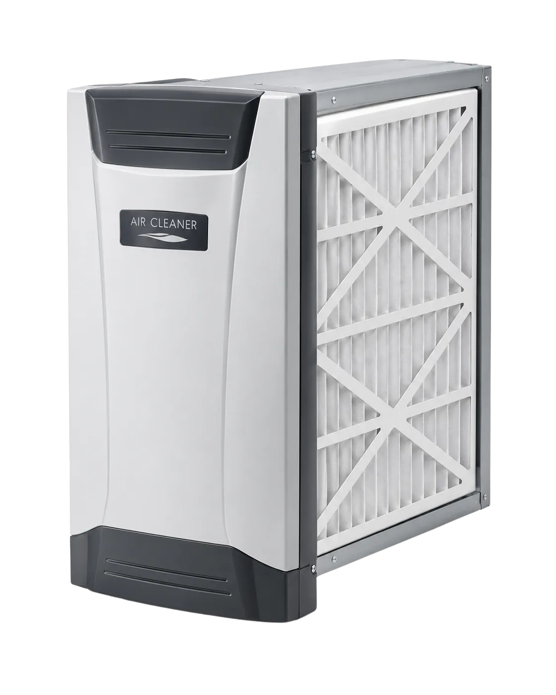 Whole-home air cleaner with pleated filter