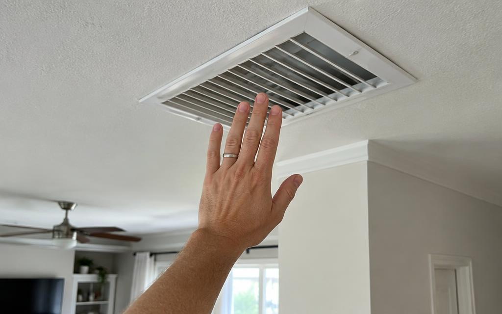 Warm air coming from the vents