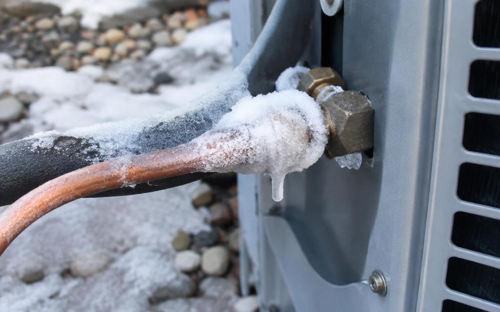 Ice forming on the refrigerant line