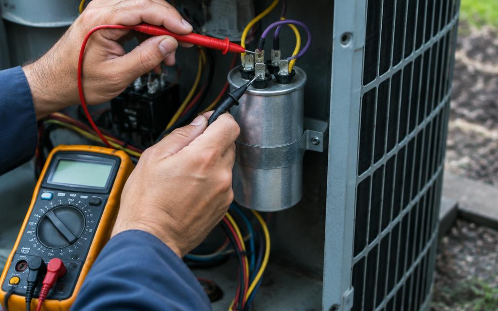 Capacitors and contactors tested before they fail